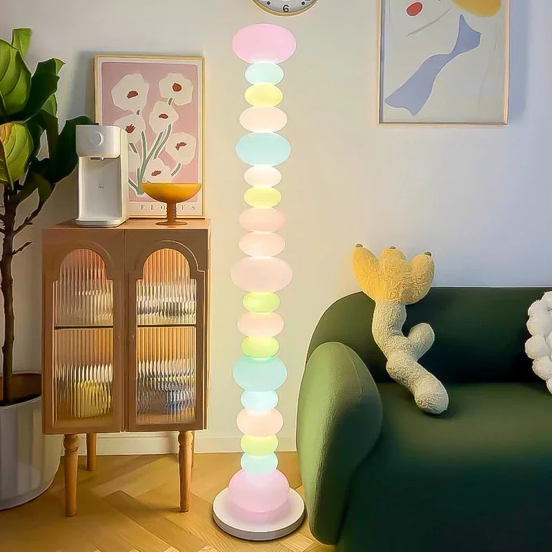 SANDYHA Rainbow Candy Floor Lamps String Standing Table Light Creative Children's Room Led Living Dining  Bedroom Home Decor