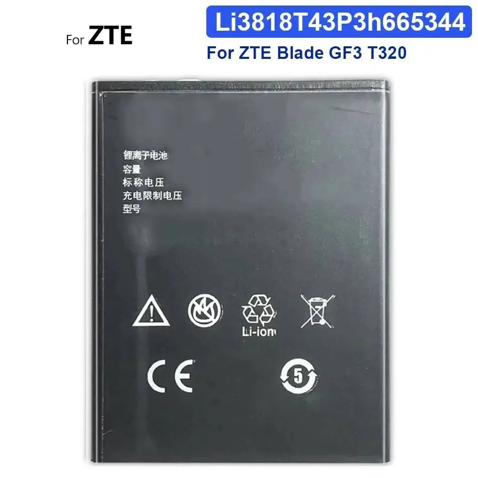 

Долговечный аккумулятор для мобильного телефона 1850 мАч Li3818t43p3h665344 для Zte Blade GF3 T320 Twm Amazing A5S