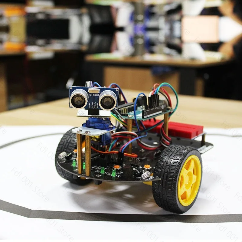 Smart car robot kit, obstacle avoidance DIY introductory learning programming development board