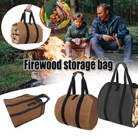 Wood Carry Bag Firewood Carrier Durable Canvas Tote Carrying Logs Fireplace Waterproof Firewood Storage Bag Collapsible Log Tote