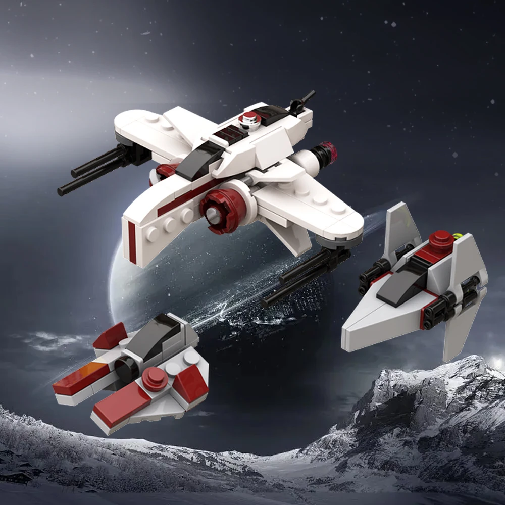 SETBRICKS MOC Mini Spaceship Fighter Aircraft Set Model Plane Building Blocks Toys  Bricks Educational Model For Kid Gift