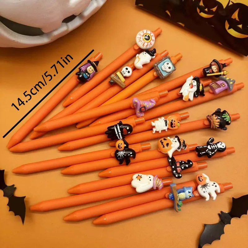 20/30pcs  Creative, simple, and cute Halloween pumpkin-themed retractable gel pen Random Color Campus Design Back-to-School Seas