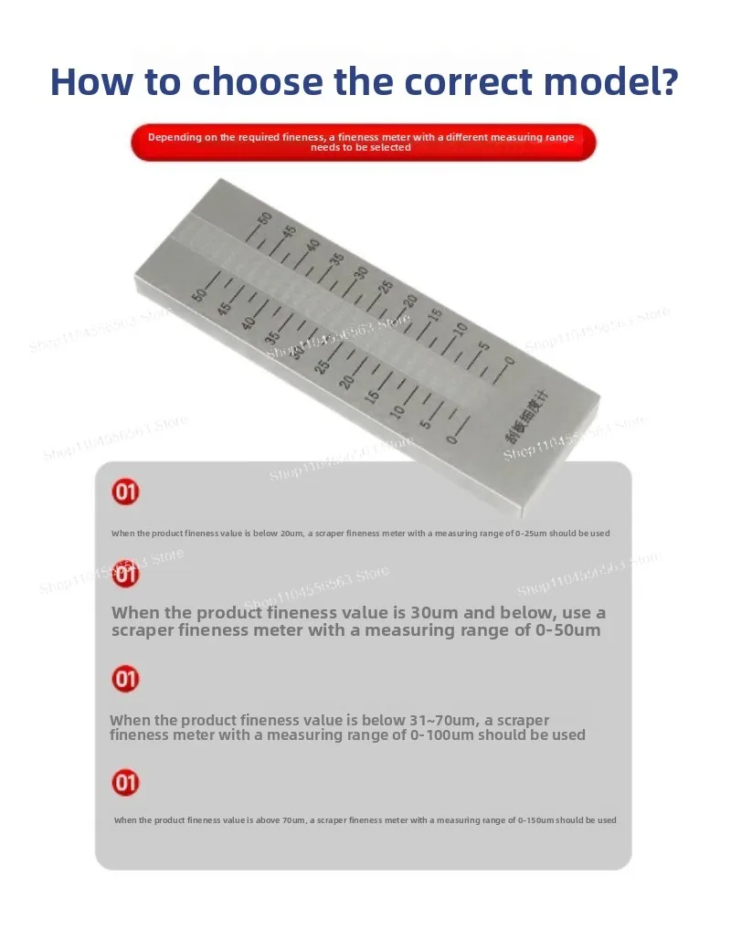 Single Slot Scraper Fineness Meter, Stainless Steel Fineness Plate, Coating Paint Ink Particle Fineness Testing Instrument