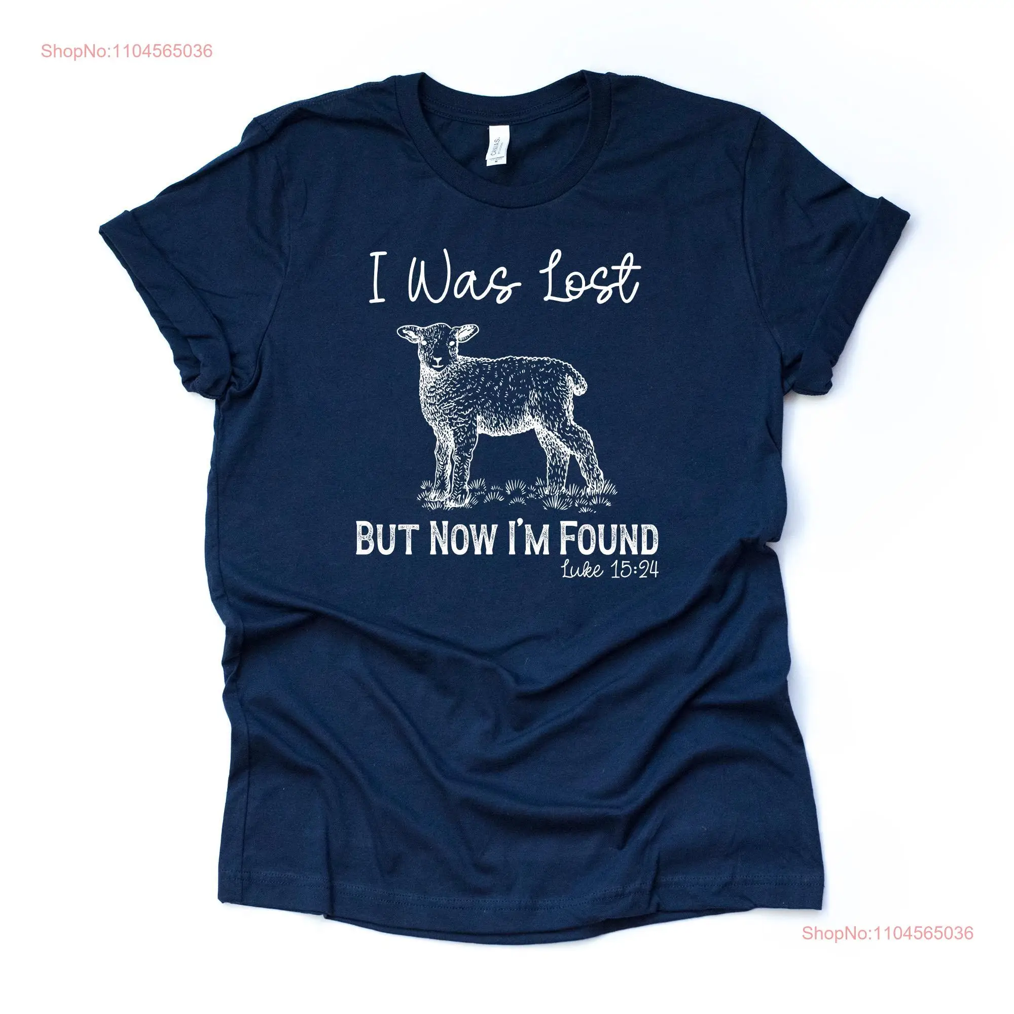 Camiseta cristiana estaba perdido pero ahora estoy encontrado ovejas Luke 15 24 premium unisex 9 opciones de color 3x 4x