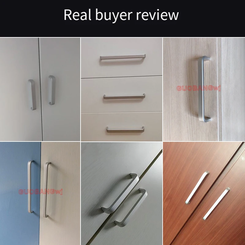 

Cabinet Handles Modern Minimalist Space Aluminum Drawer Pulls Wardrobe Black White Handle, High-End Durable Easy Installation