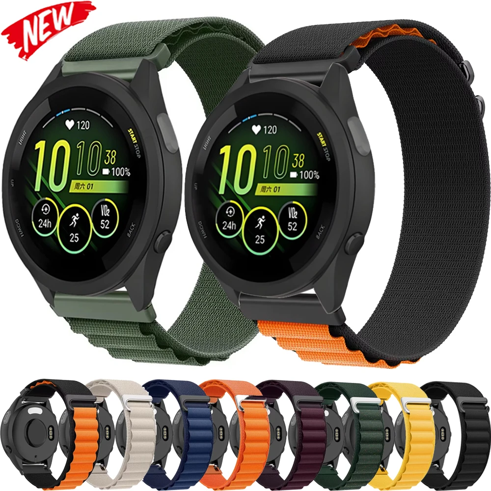 

22mm 20mm Alpine Loop Strap For Garmin Forerunner 265 165 55 965 Nylon Bracelet Wristband Garmin Vivomove Trend/Venu 3/Active 5