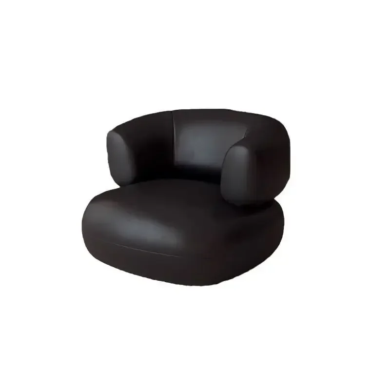 Sofa leather art black, retro beauty salon, reception and negotiation Internet celebrity rest area