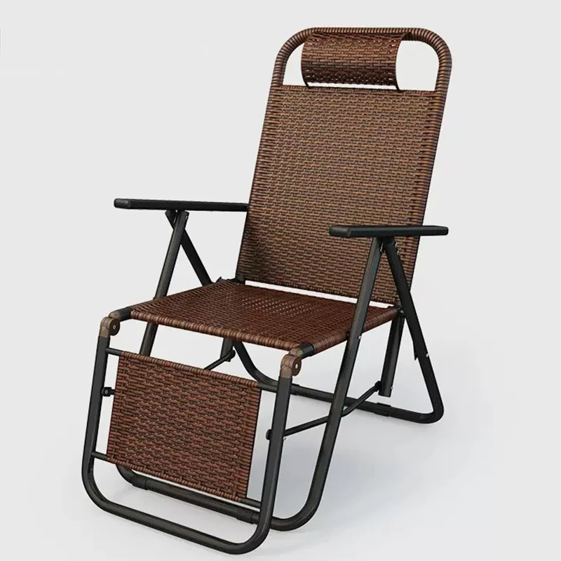 Balcony Rattan Camping Chair Folding Tanning Pool Modern Relax Terrace Lounge Chair Swimming Park Floor Silla De Playa Furniture