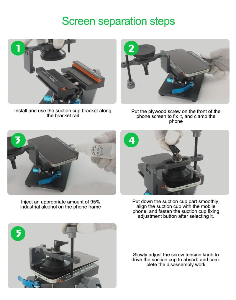 RELIFE RL-601S Plus 2 in 1 Multifunctional Dismantling Rotating Screen Fixture Removal Separation Removal Mobile Phone Back