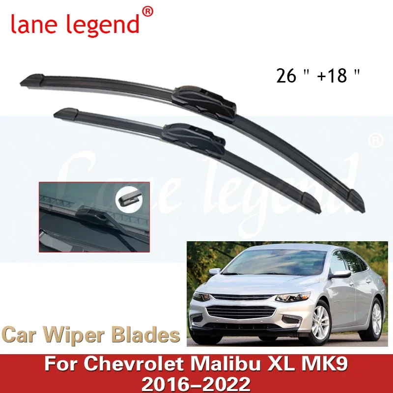 

2x For Chevrolet Malibu XL MK9 2016 2017 2018 2019 2020 2021 2022 Car Windscreen Wiper Blades Rubber Cutter Accessories U J Hook