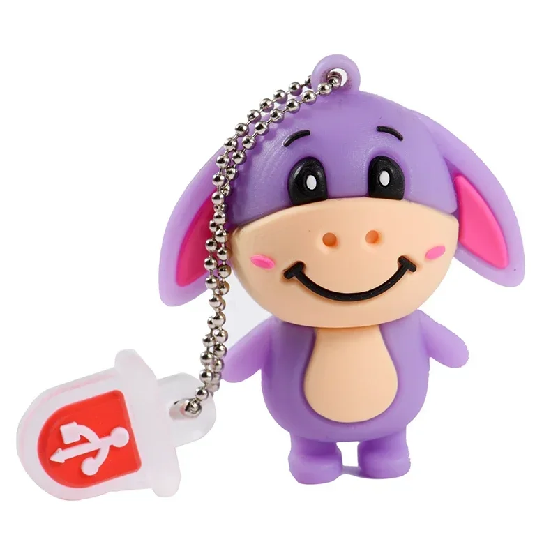 Free Key Chain Cartoon Tiger USB Flash Drives Donkey Pen Drives Real Capacity Memory Stick Pig U Disk 64GB/32GB/16GB/8GB/4GB