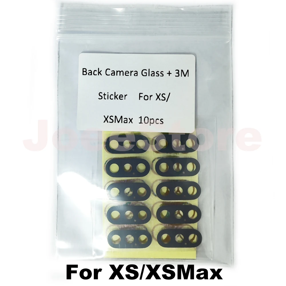 JoeeStore 10set Back Rear Camera Glass Lens for iphone 11 12 13 14 Pro Max 7 8 Plus XR X XSMax Camera Glass with 3M Sticker Glue