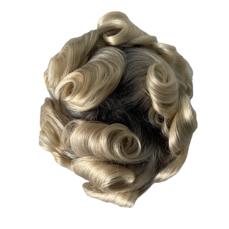 Sistem Rambut Manusia Remy # Rambut palsu pria T1b613 warna 8x10 full lace