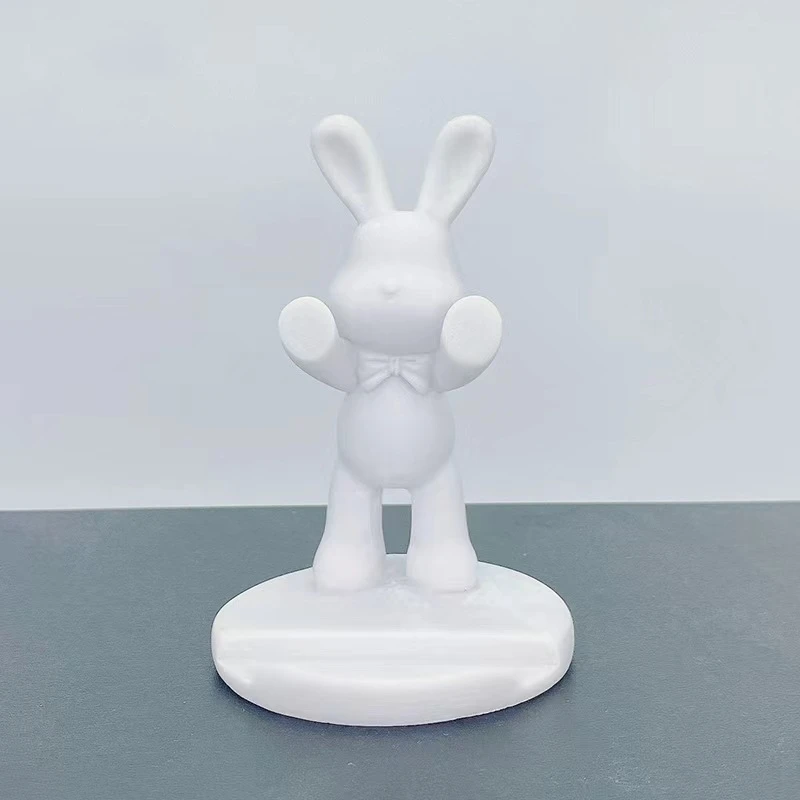 5 STKS Hars Beer Mobiele telefoon ondersteuning Art Aangepaste DIY Designer Speelgoed voor Kunstenaar Witte Poppen woondecoratie Figuur Accessoires