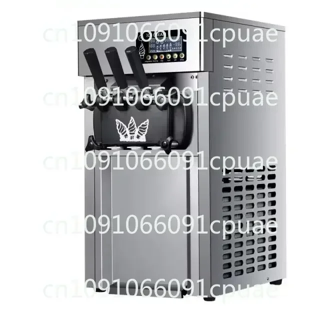 Machine à crème glacée électrique avec panneau LCD, 3 saveurs, compresseur à trémie de 6L