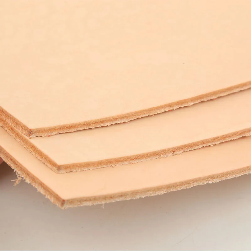 3.5mm thick original color first layer yellow cowhide vegetable tanned leather, genuine leather, carved and shaped, stiff, handm