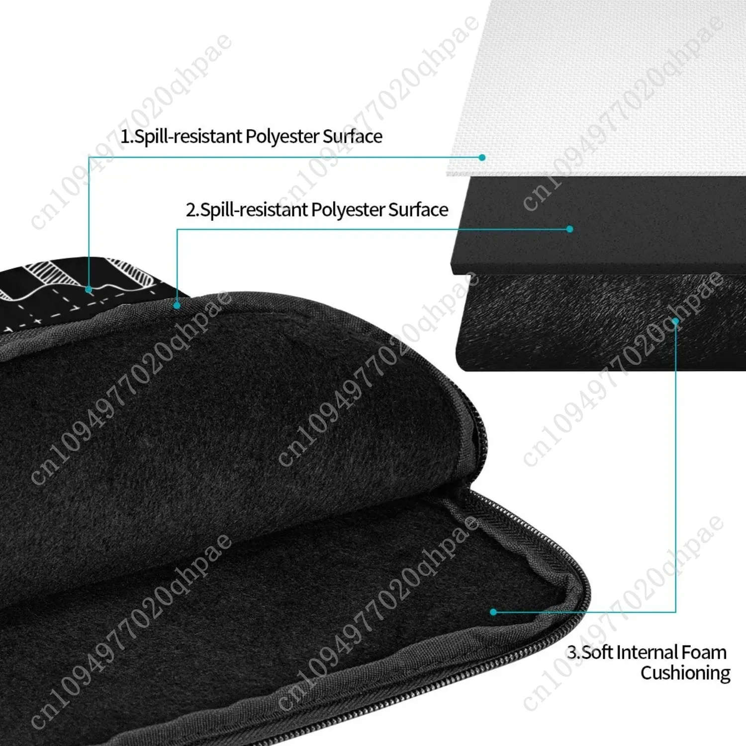 충격 방지 케이스 10 12 13 15 17 인치 과학 물리학 패턴 노트북 라이너 슬리브 화학 화학 노트북 가방 케이스