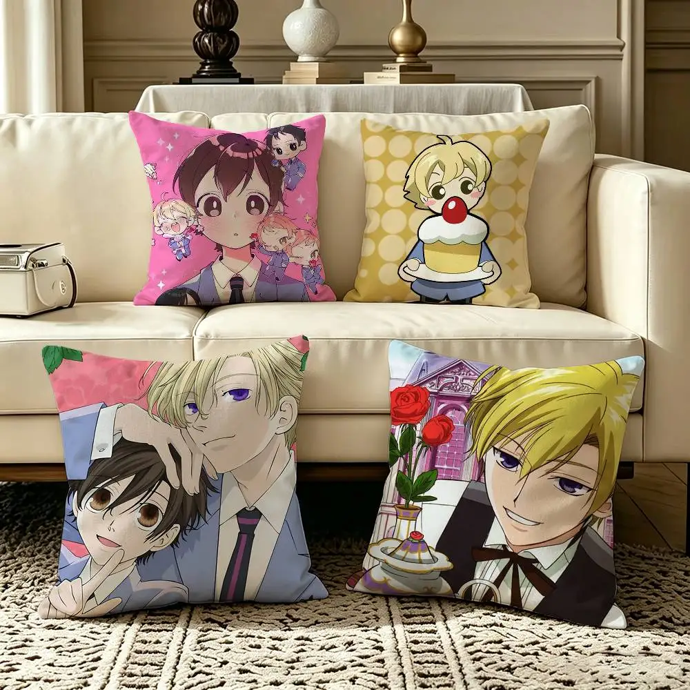 o-Ouran High School Host Club Cartoon   Pillow Case Square Double-Sided Sofa Cushion Cover Bedroom Bedside Pillow
