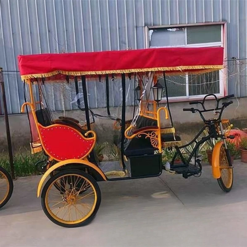 

Retro pull three-wheeled rickshaw, electric power pedal, light manpower and labor-saving