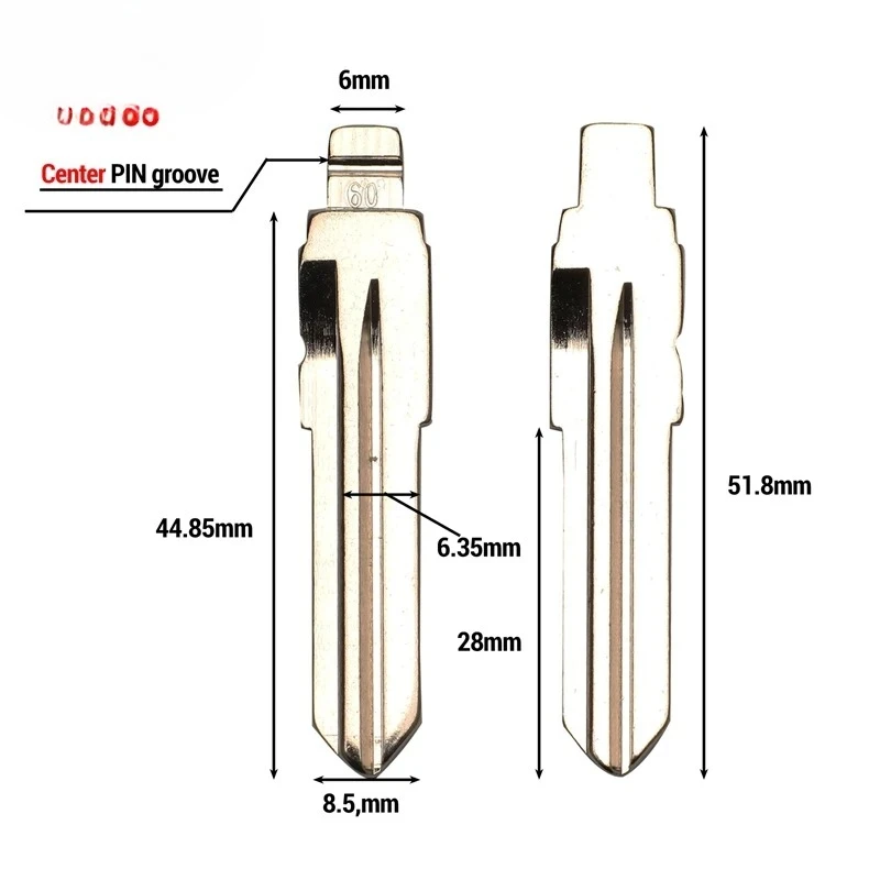 フィアット500、アルファロメオ用リモートキーフリップブレードSIP22、インナーミリングオリジナルGT15Rリモート未カットブランク