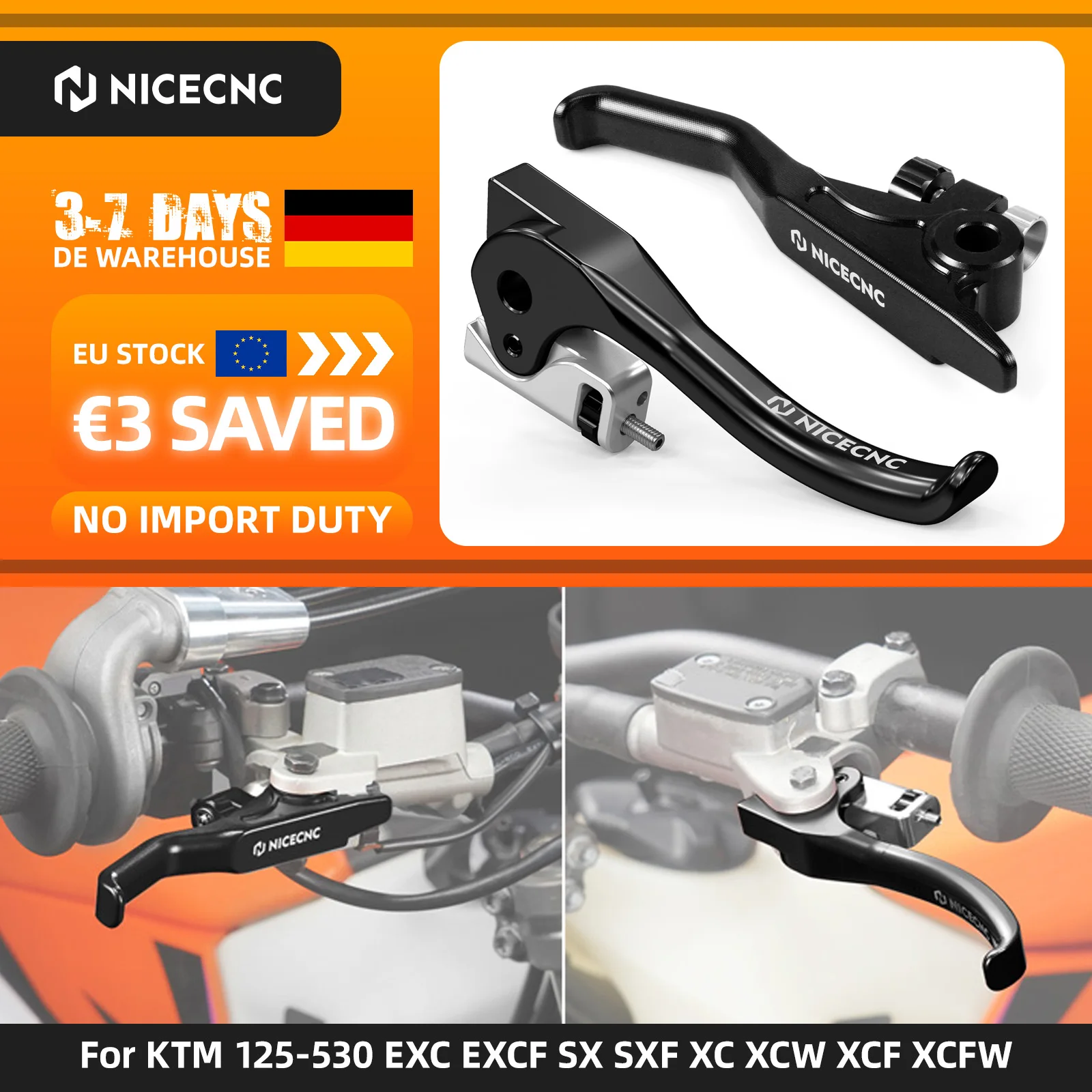 (Stock UE) Kit levier d'embrayage court et levier de frein Brembo pour KTM EXC 300 2025, Husqvarna TE300 FE 450 350, Sherco SE-R300 SEF-R450