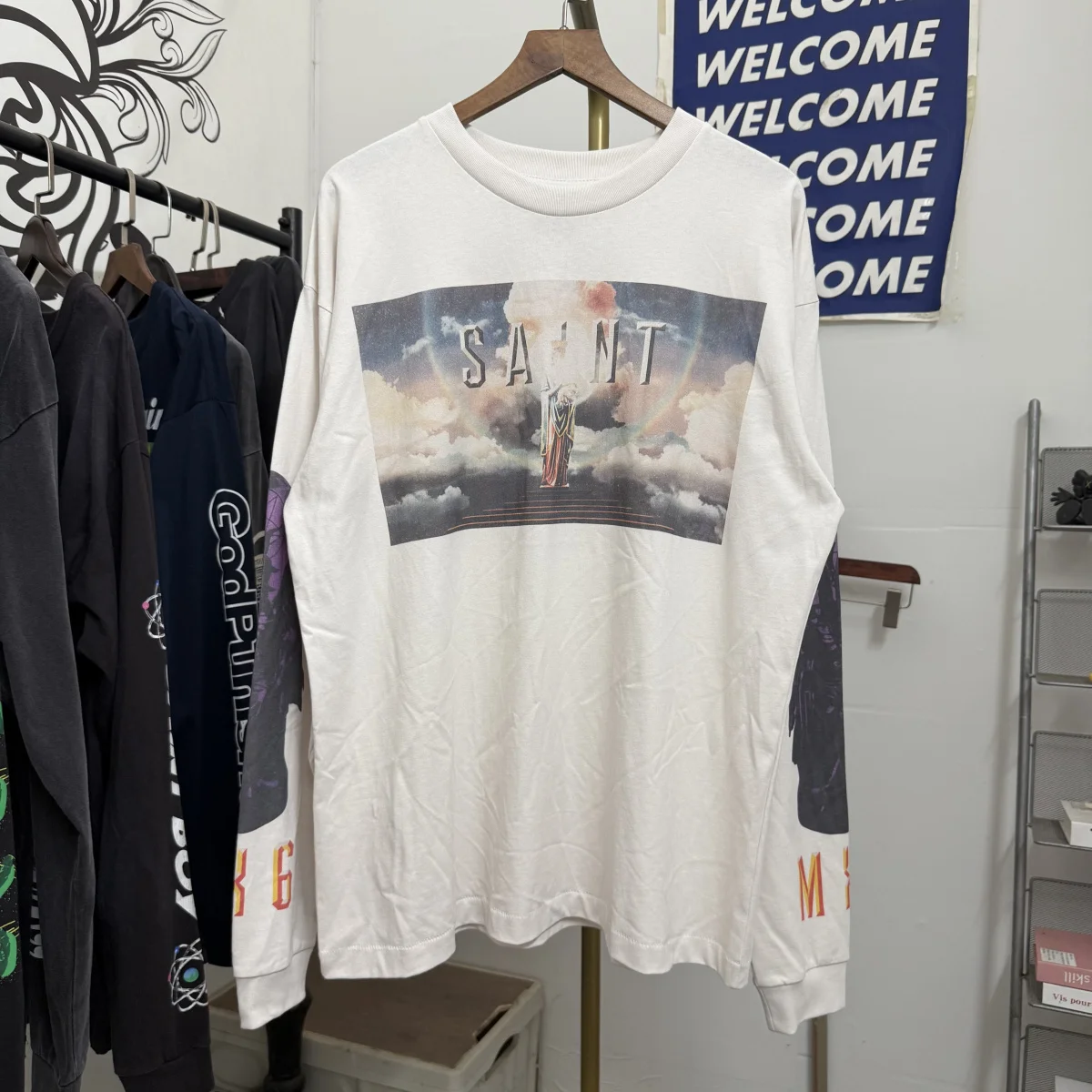 

Футболка Long Sve с принтом в стиле ретро, свободная повседневная универсальная футболка с базовым слоем, хлопок, полиэстер, удобное дыхание...