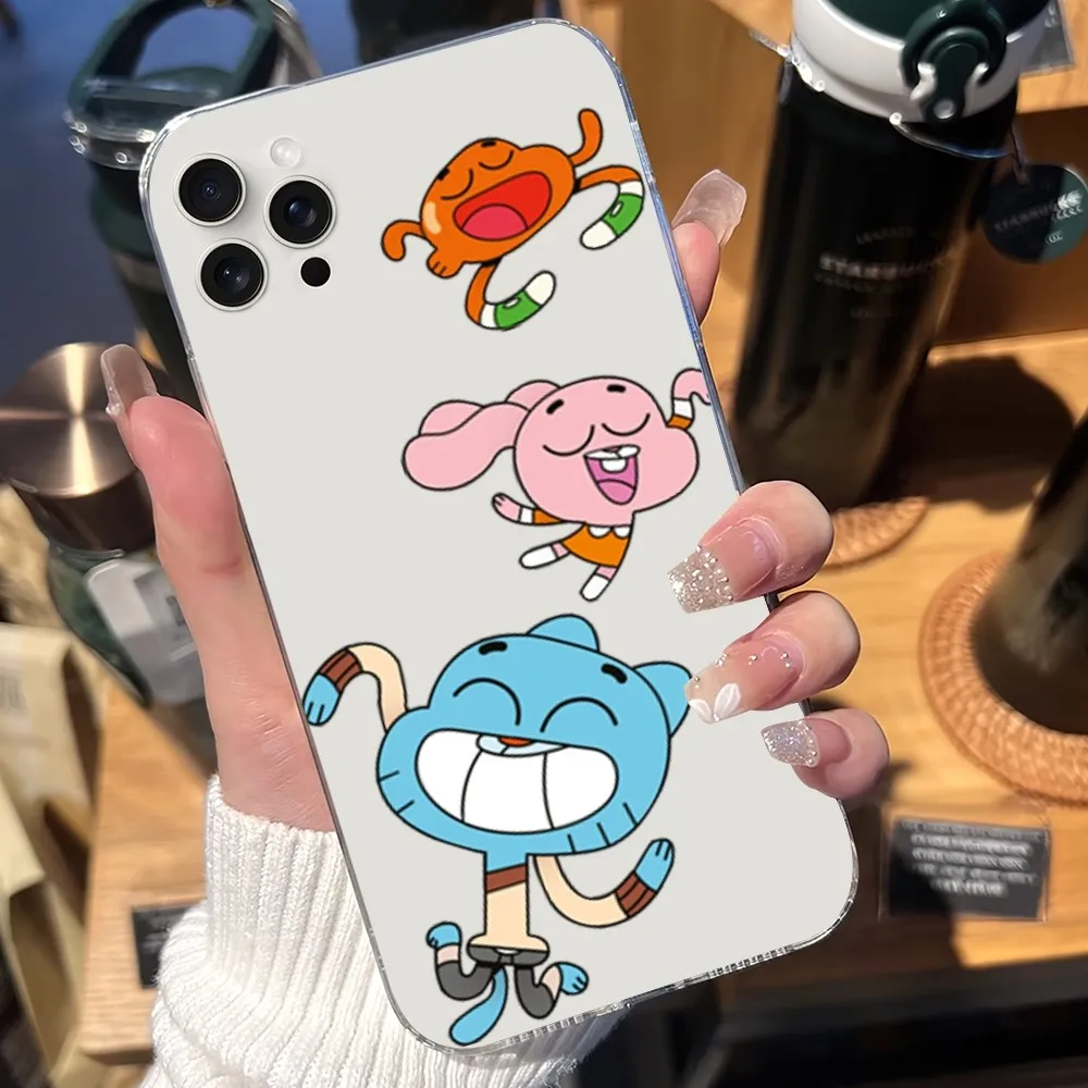 Cartoon The A-Amazing W-World of Gumball Phone Case For Samsung Galaxy S20 S22 S23 A71 FE Lite Plus S21 ULTRA Transparent Shell