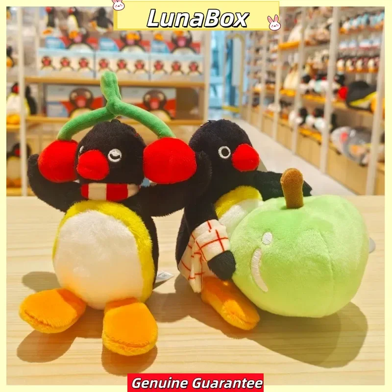 New Pingu Penguin Creative Fruit Series Plush Keychain Listening Cherry Doll Lovely Soft Hanging Ornament Gift For Kids Girls