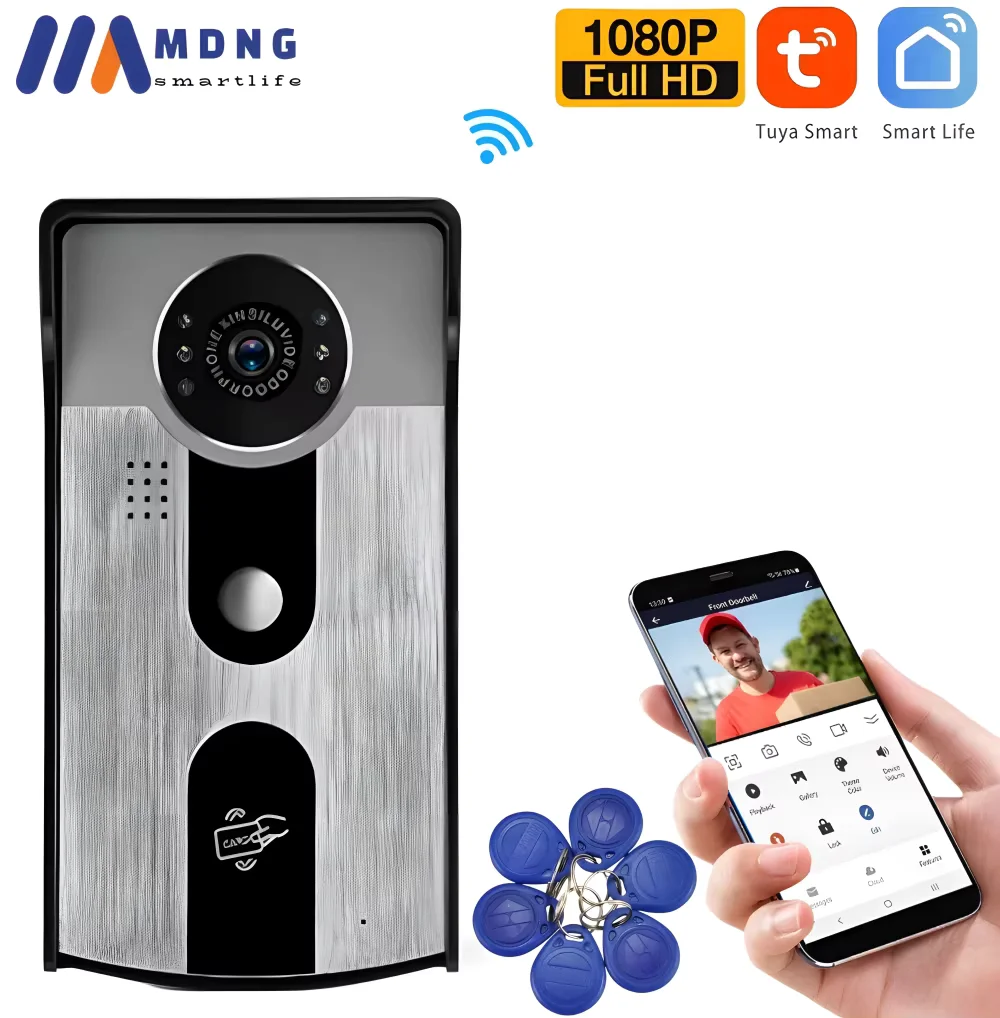 Tuya – système d'interphone vidéo intelligent WiFi, sonnette sans fil, caméra HD 1080P, visiophone n