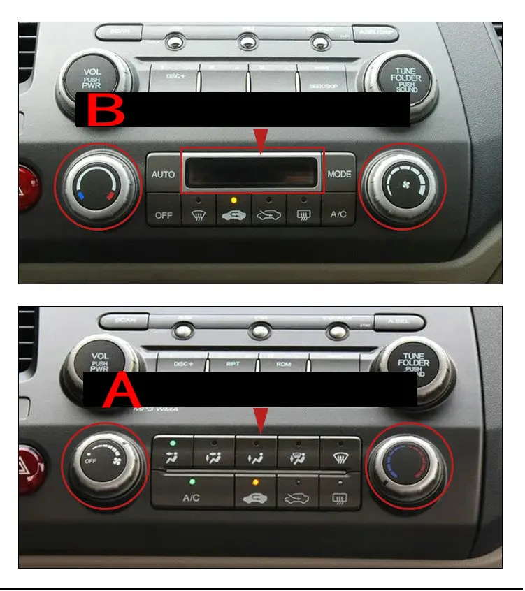 Applicable to Civic 2006-2011 Air conditioning knob Control switch Air conditioning panel knob