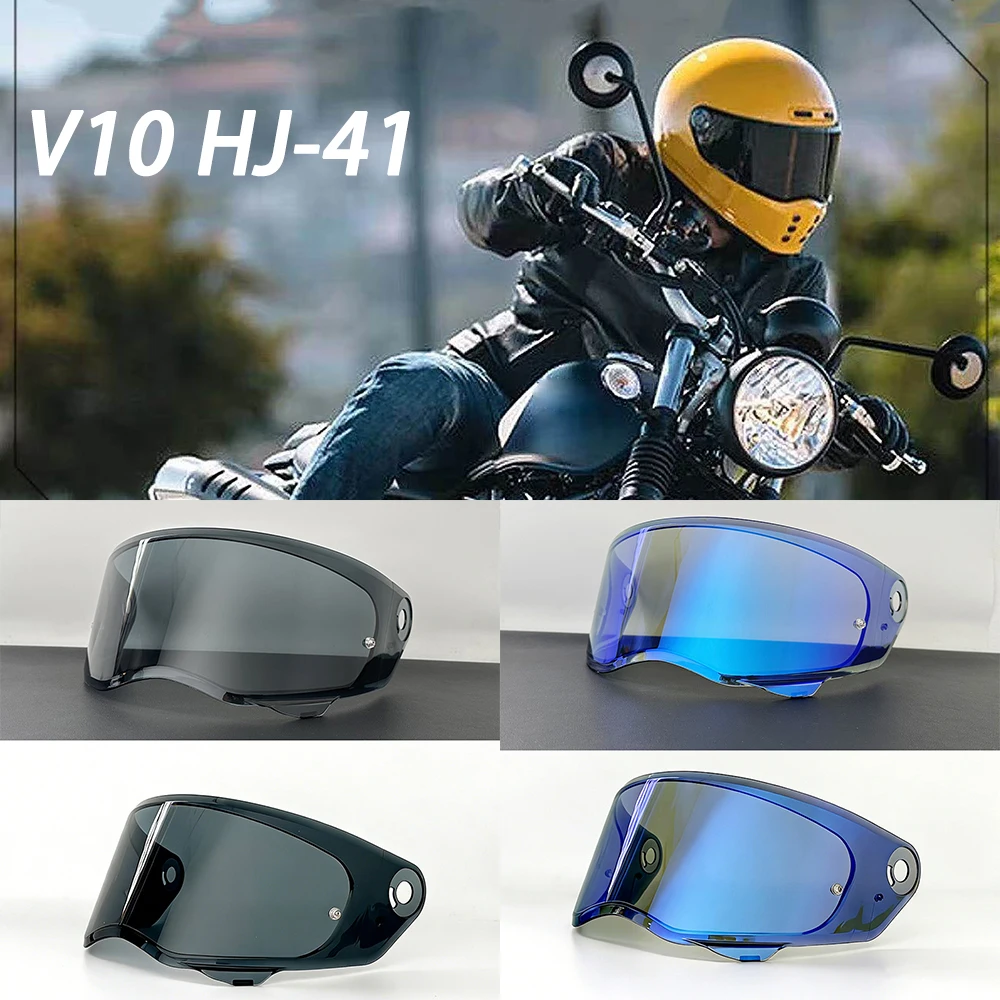 Motorcycle helmet Visor Anti-UV PC visor Lens V10 Model Smoke Dark Replacement Visor For HJC V10 HJ-41