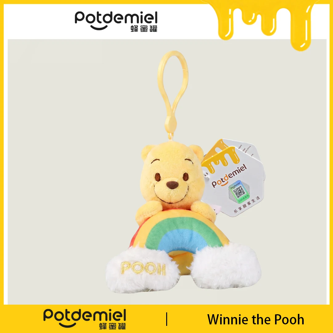 

Potdemiel Disney Winnie The Pooh Plush Bag Pendant Rainbow Design Key Trinket Gift For Young Girls Purse Backpack Ornament