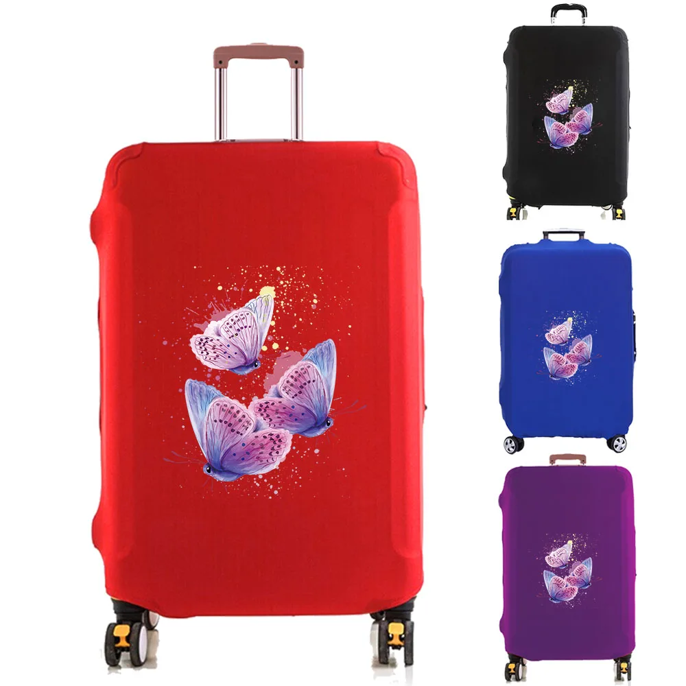 Luggage Cover Suitcase Protector Three Big Butterflies Thicken Elasticity Anti-Scratch Dust Cover 18-32 Inch Trolley Protective