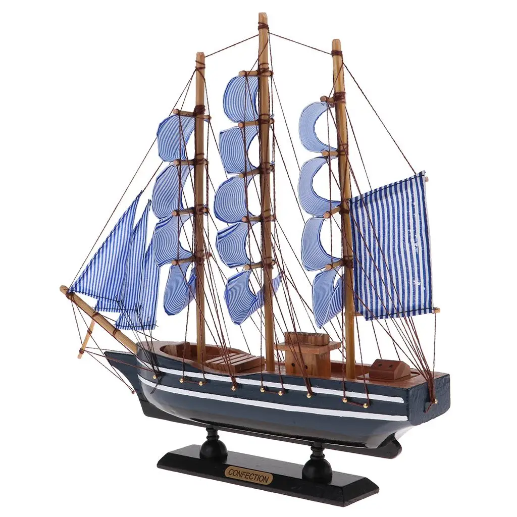 

1 sailing model handcraft wooden sailboat model Mediterranean pirates made of
