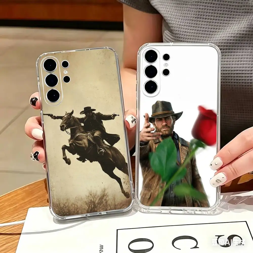 Coque de téléphone Red Dead Redemption 2 Morgan pour Samsung S25, S24, S21, S22, S20, S10, S9 Ultra, Plus, FE, Lite – Housse transparente