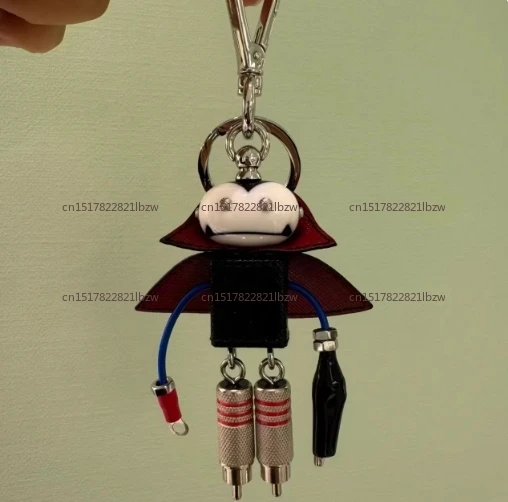 Keychain retro handmade DIY metal pendant design sense enamel triangular emblem bag accessories