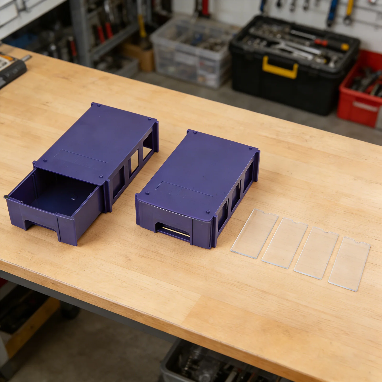 PE Storage Box with Clear Drawers  Stackable and Easy to Install  Perfect for Organizing Hardware and Sewing Supplies