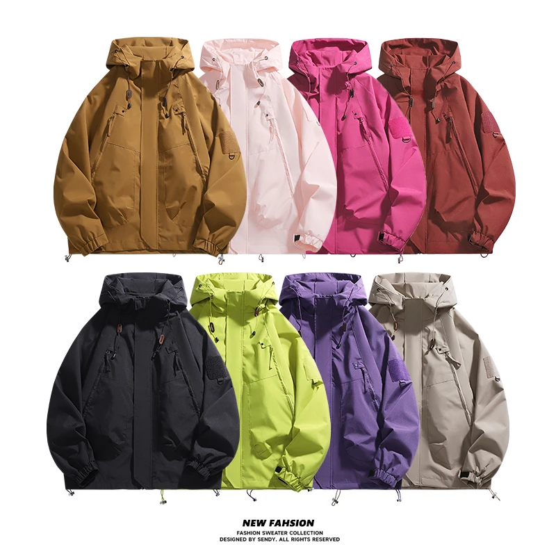 Unisex Multi-Color Tactical Mountaineering Jacket Waterproof Windproof Hooded Outdoor Hiking Windbreaker