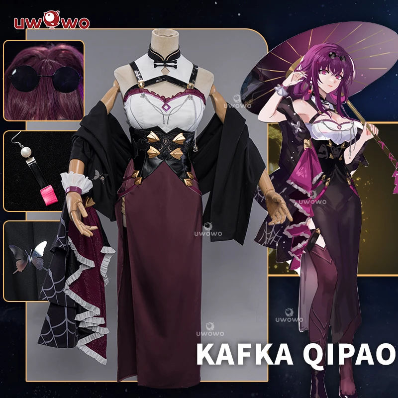 IN STOCK UWOWO Kafka Honkai Star Rail Fanart Kafka Qipao Dress Cheongsam Cosplay Costume Canival Halloween Role Play Outfits