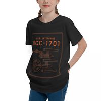 Adolescents Star Trek USS Enterprise NCC-1701 Schematic Basic Short Sleeve T-Shirt Geeky Sexy Tees Funny Graphic Vintage