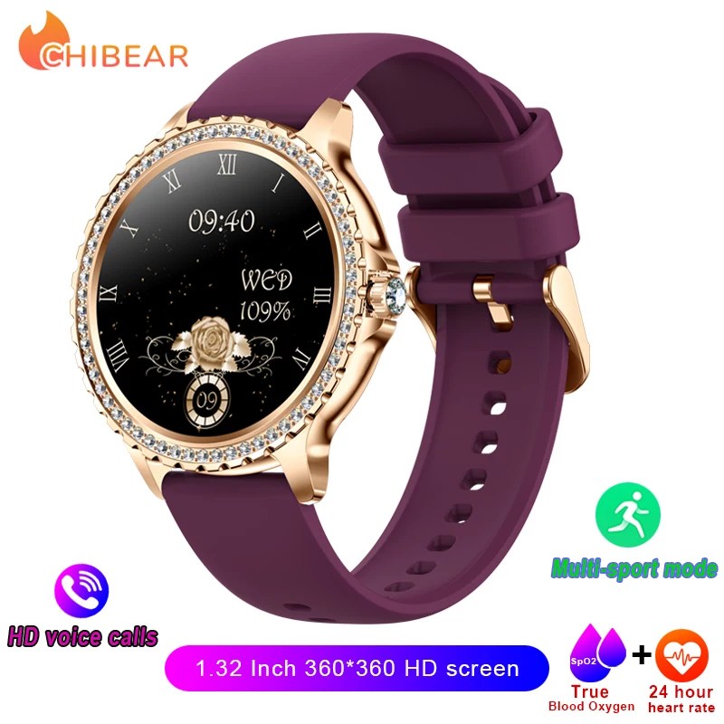 AMOLED-scherm Smart Watch Hartslag Bloed Zuurstof Mode Damesarmband 2023 Bluetooth Oproep Smartwatch Dames voor Android IOS - afbeelding 1