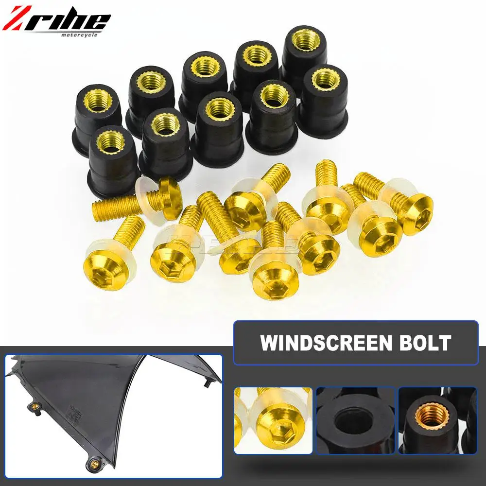 

10 PCS M5 Windscreen Windshield Wind Deflectors Bolts Kits For Suzuki GSF 1200 1250 BANDIT GSF250 GSF600 650 BADNIT Bandit650S