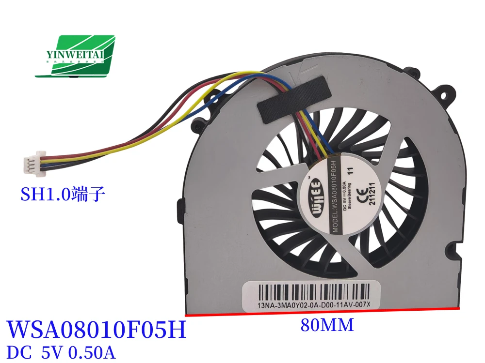 

Новый вентилятор для YX08010 WSA08010F05H 5 В MD8010HS LD8010MS 8010 DC 5 В 1FB08010E05S DBAB08010F05H
