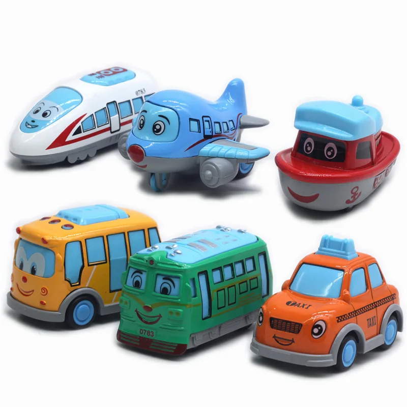 1: 64 model z metalu, inspirowany kreskówkami, przedstawiający transport miejski: samolot, pociąg, pociąg szybki, statek, zabawka edukacyjna dla dzieci, kolekcja, prezent