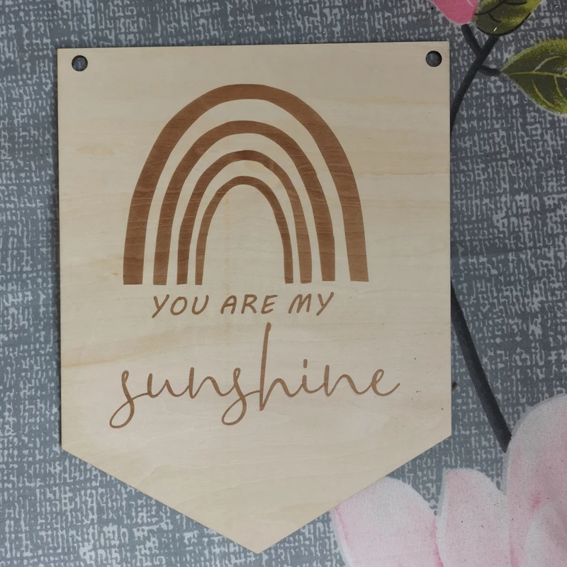 10pcs/lot wood  flag sign you are  my  sunshine wood  hanging wall decorations Baby  Nursery art ornament