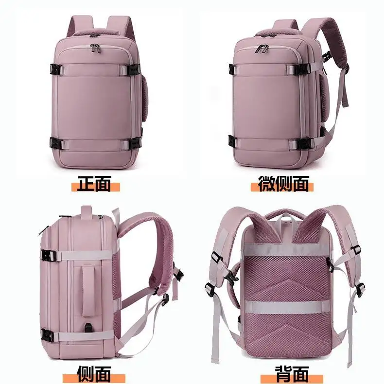 Large Capacity Hiking Backpack For Both Men And Women, Detachable Compression Airbag Boarding Backpack, Convenient Usb Charging
