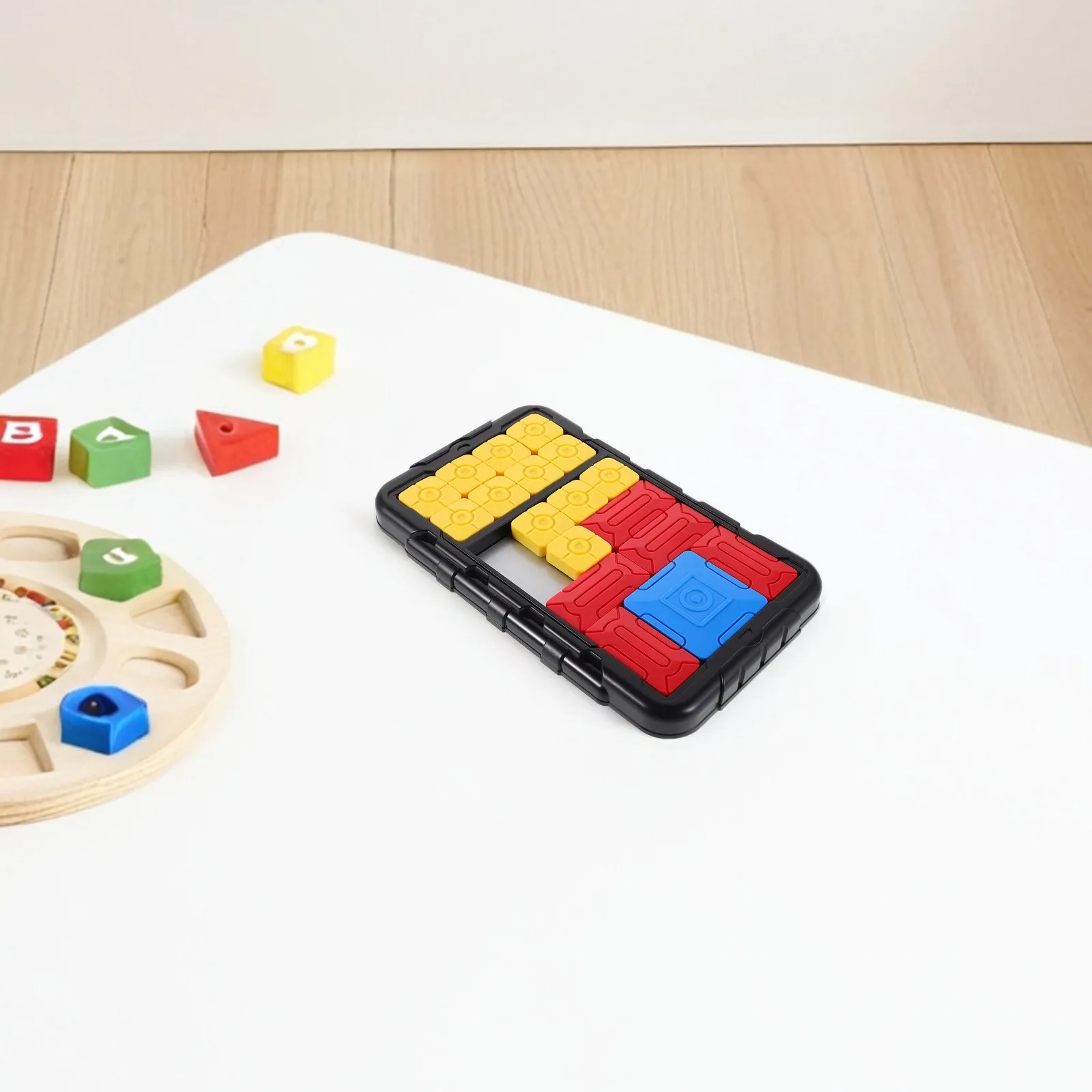 Sliding Puzzle Huarongdao Educational Logic Board Game Colorful Multilevel Brain Teaser Portable Travel Family Entertainment