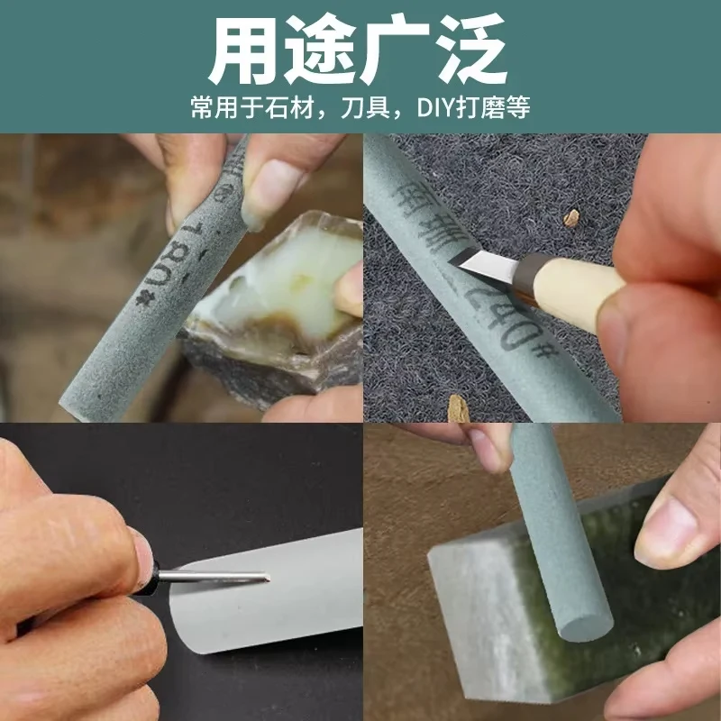 Multi-Shape Sharpening Stones Kit Cylindrical & Triangular Whetstone Rods for Precision Sharpening
