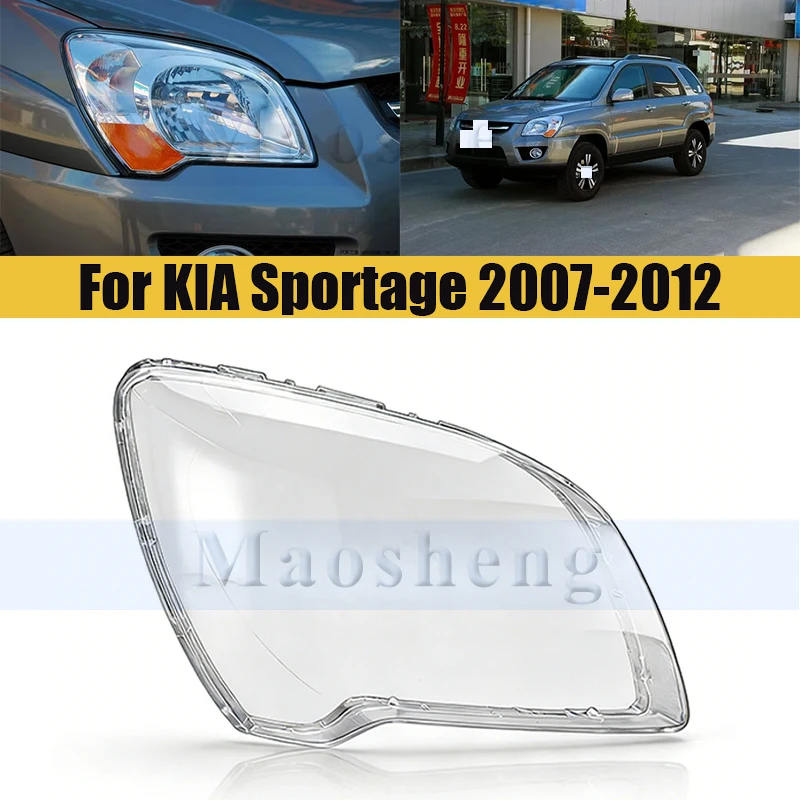 

Front Bumper Headlamp Lens Cover For KIA Sportage 2007-2012 Headlight Glass Shell Lamp Shade Transparent Lens Cover