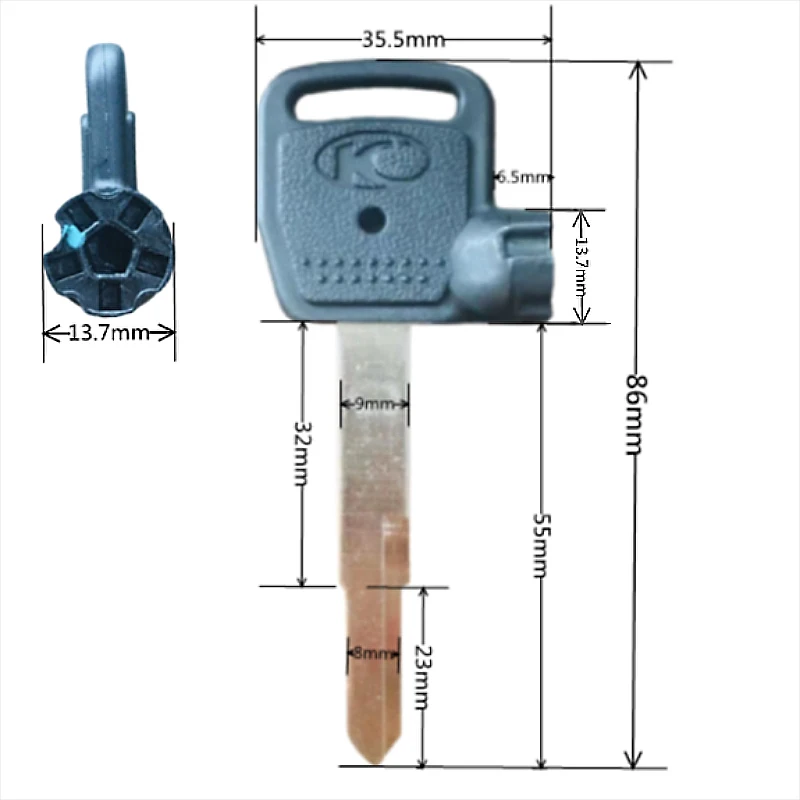 Mayorista Blank Key Motorcycle Replace Uncut Keys For KYMCO Scooter Magnet Anti-Theft Lock CT250 300 Racing Kcc Acc Dynamic 125